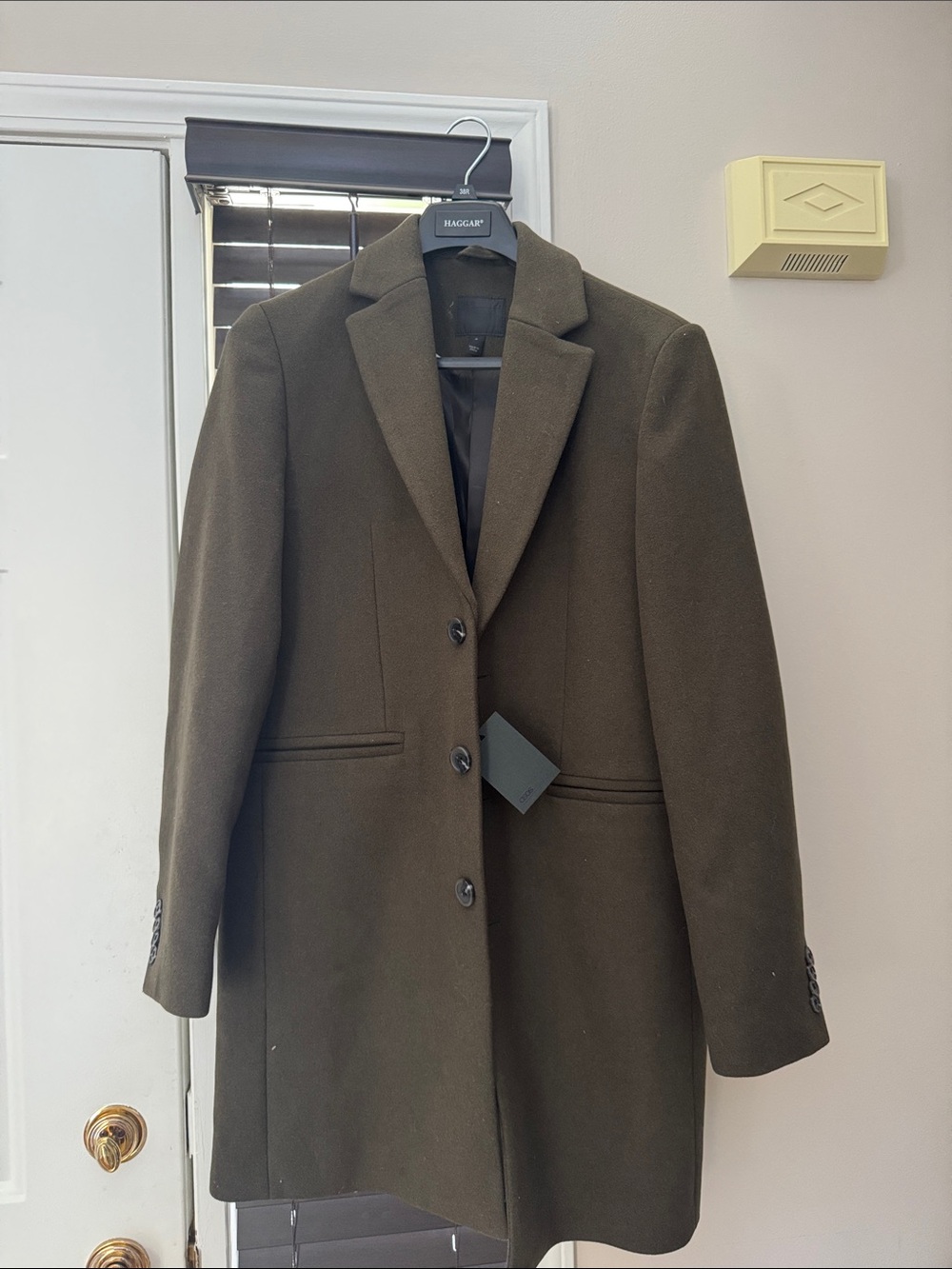 ASOS Olive Green Single-Breasted Pea Coat NWT